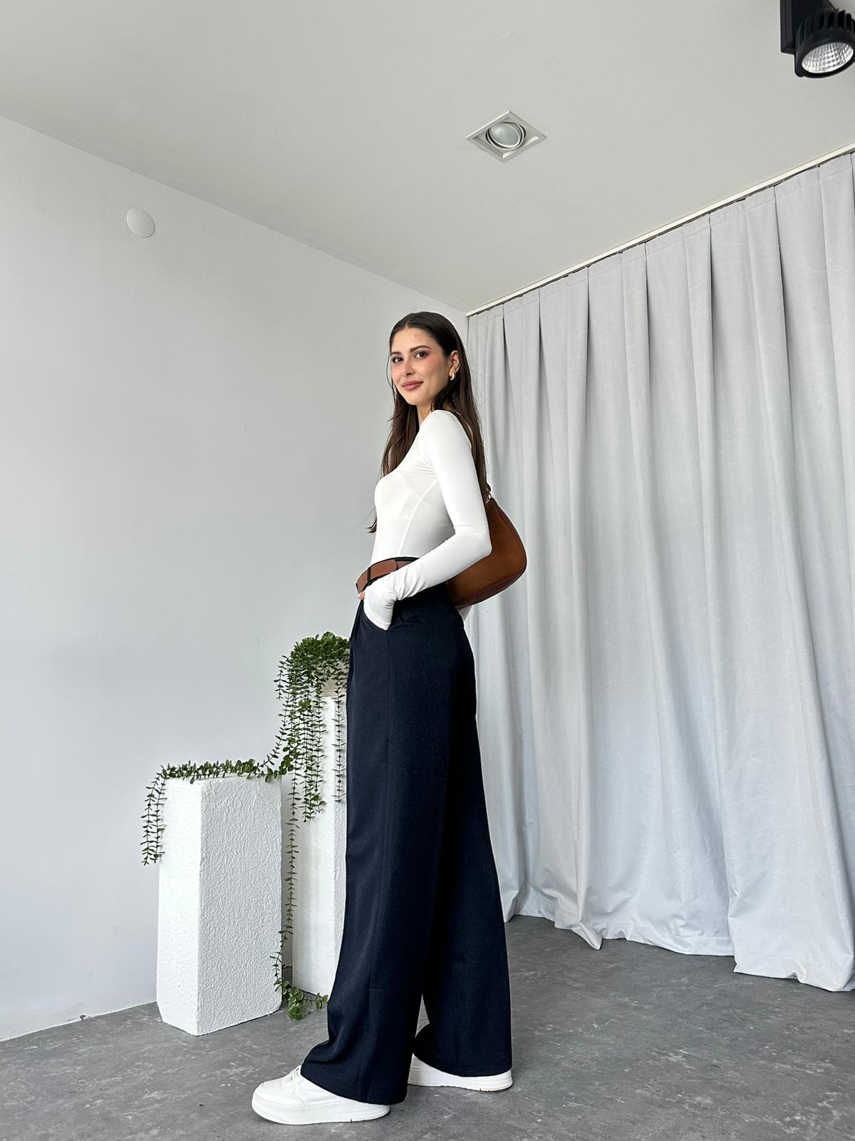 Ivy Lacivert Yün Efekt Pantolon - Görsel 8