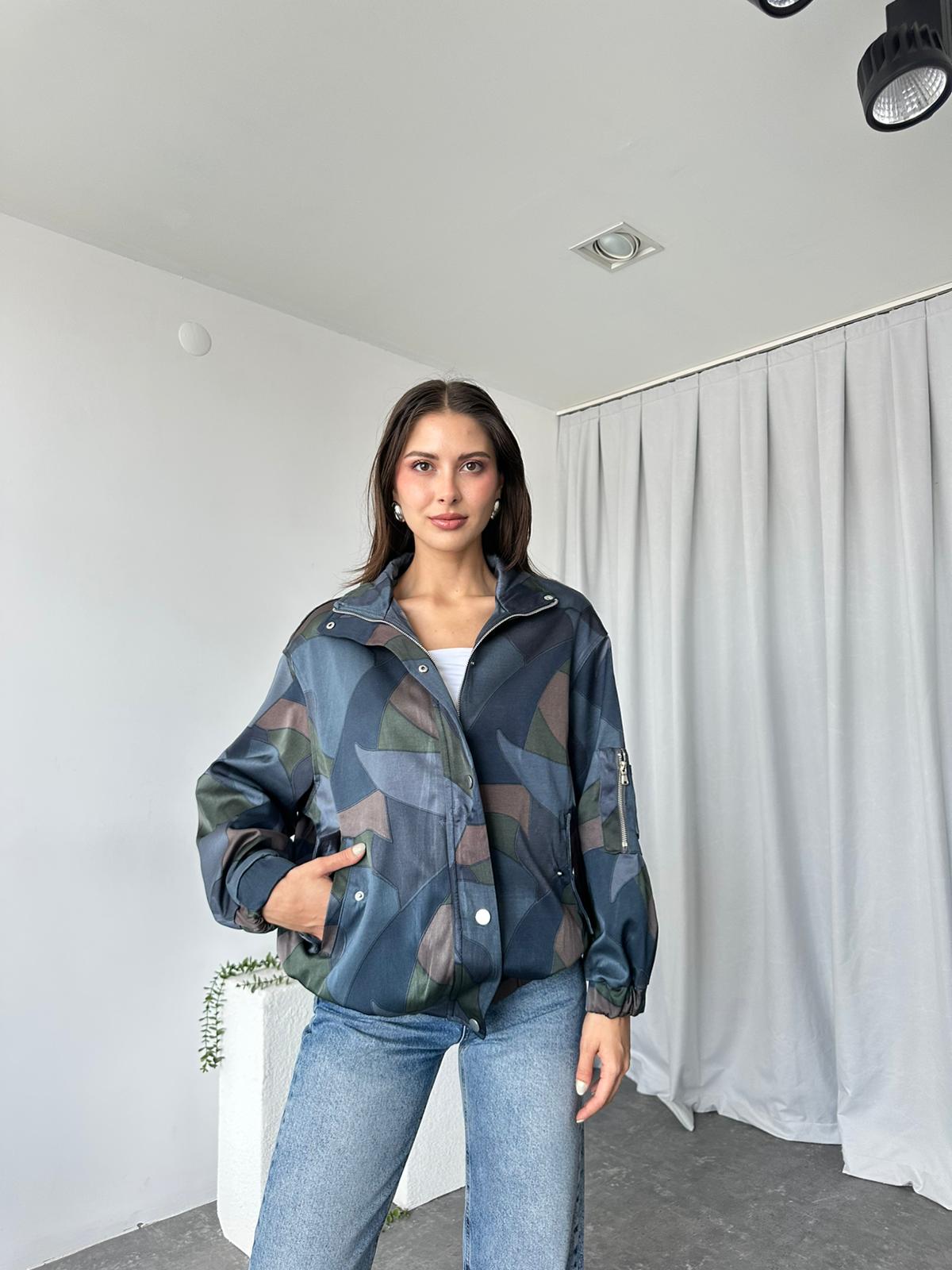 Kadın Saten Yüzeyli Bomber - Görsel 6