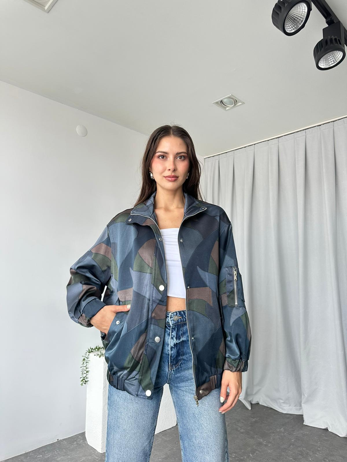 Kadın Saten Yüzeyli Bomber - Görsel 7