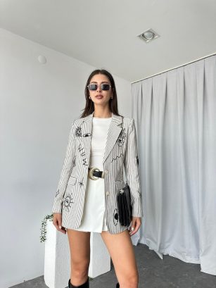 Çizgili Tasarım Ceket