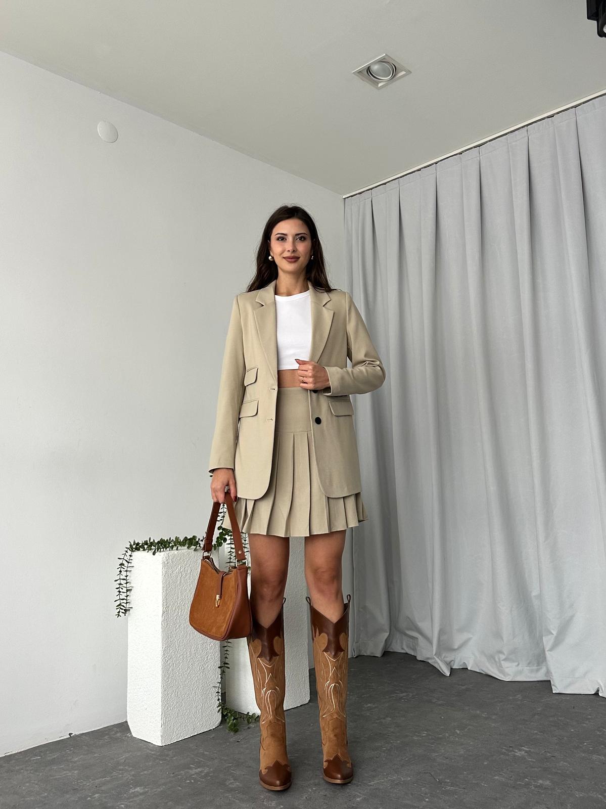 Kadın Krem Joyce Etek-Ceket Takım - Görsel 4