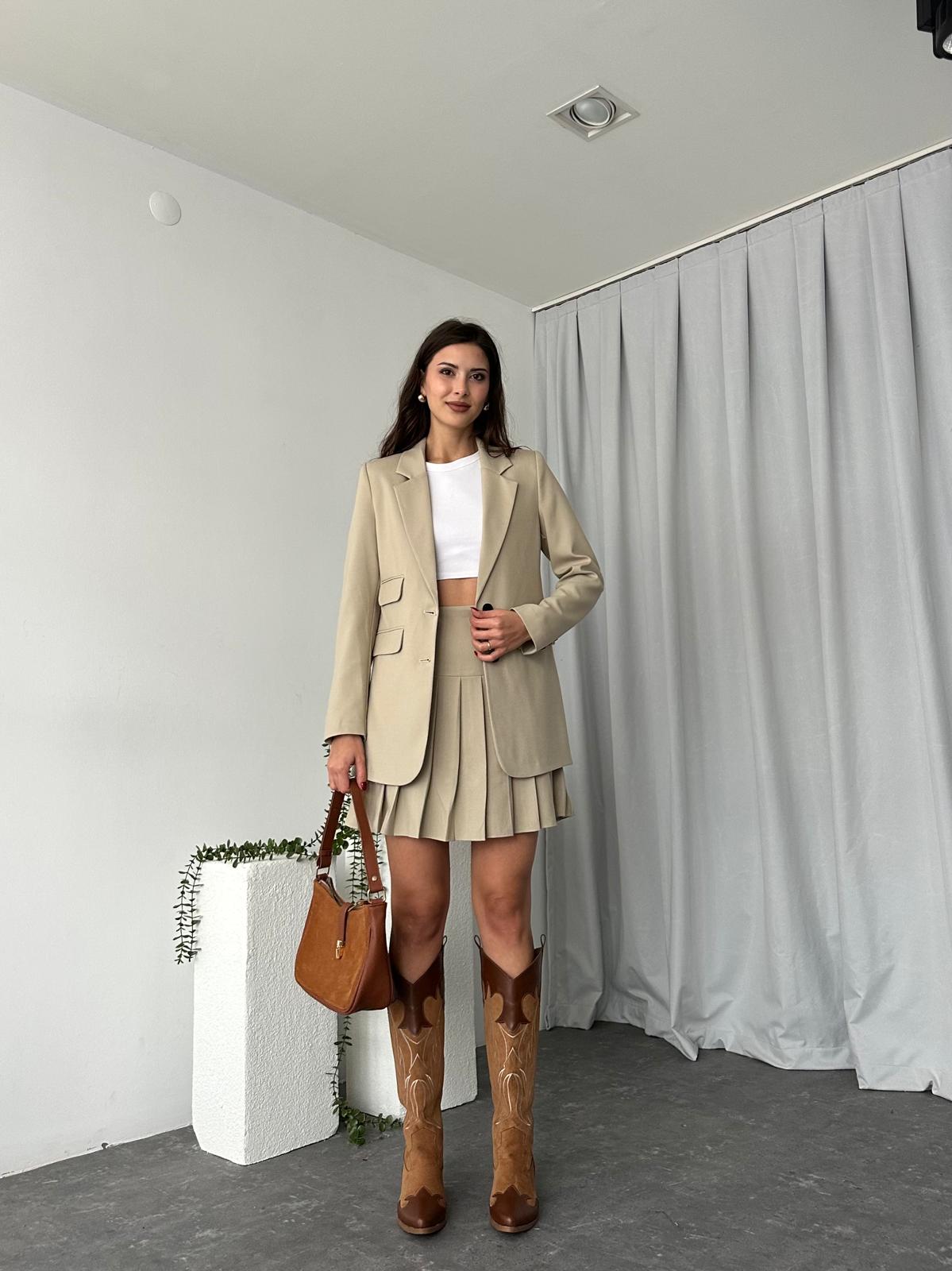 Kadın Krem Joyce Etek-Ceket Takım - Görsel 7