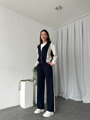 Kadın Oys  Fermuarlı Lacivert Eşofman Takımı