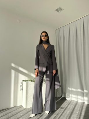 Kadın Amara Füme Ceket-Pantolon Takım