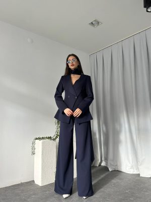 Kadın Amara Lacivert Ceket-Pantolon Takım