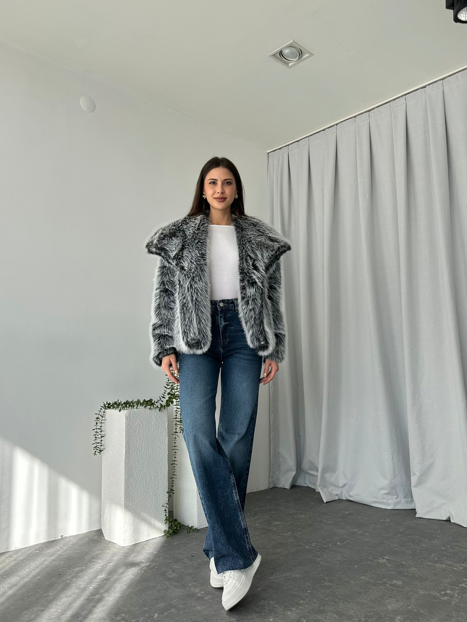 Kadın Lacivert Wide Leg Jean - Görsel 3