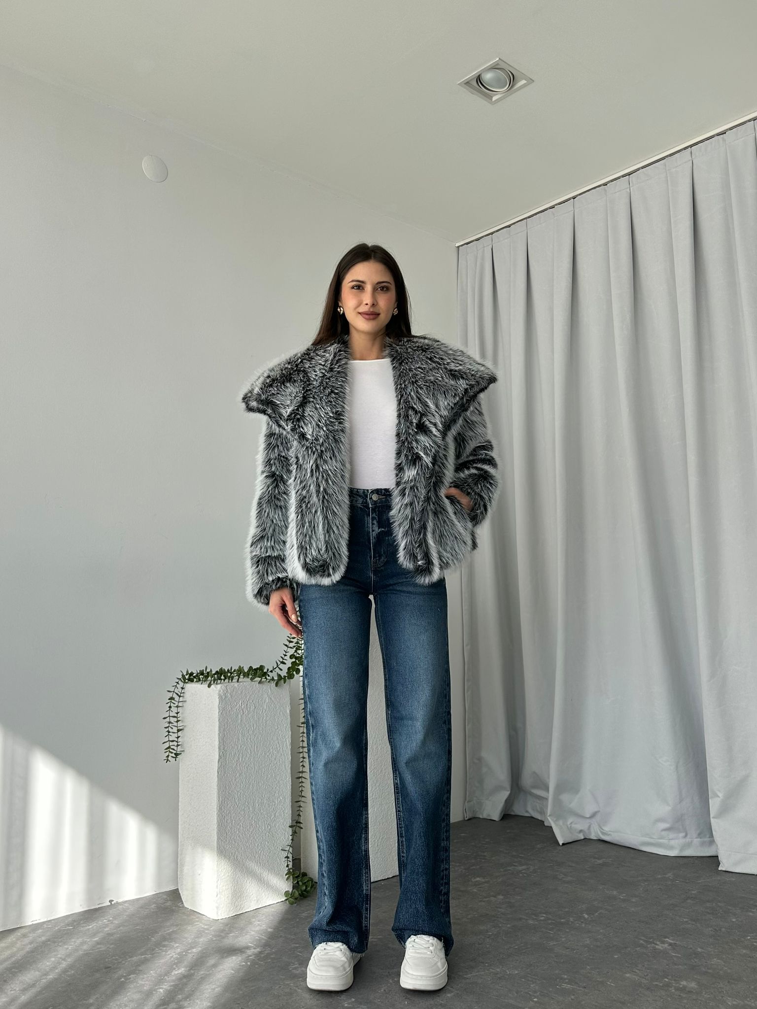 Kadın Lacivert Wide Leg Jean - Görsel 4