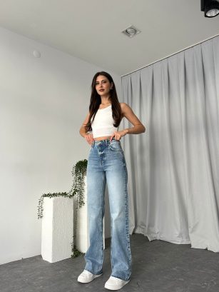 Kadın Vintage Wide Leg Jean