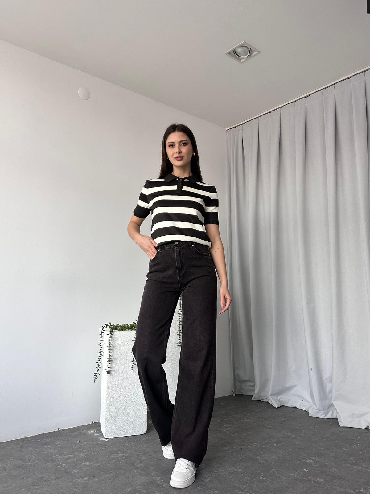 Kahverengi Wide Leg Jean - Görsel 6