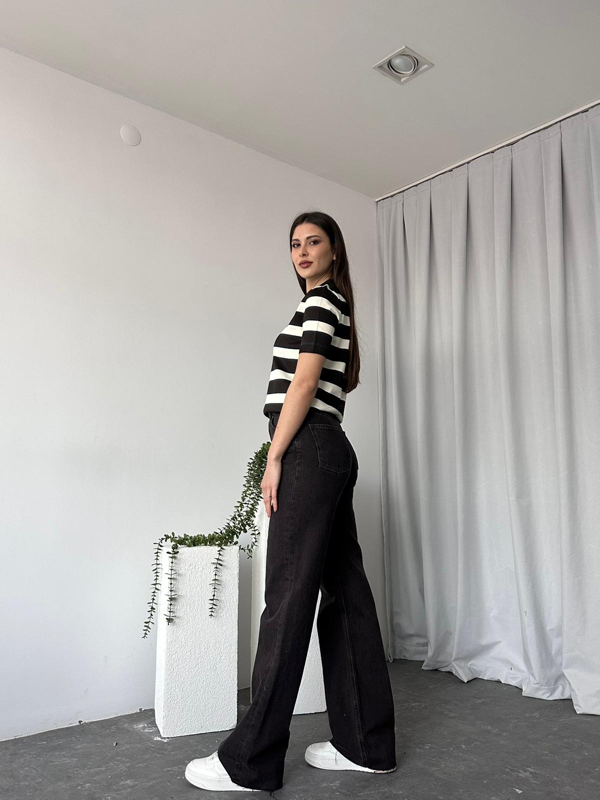 Kahverengi Wide Leg Jean - Görsel 7