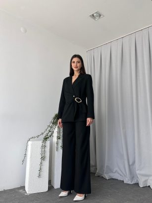 Kadın Ellie Siyah Ceket-Pantolon Takım