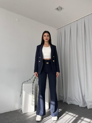 Kadın Lacivert Aren Ceket-Pantolon Takım