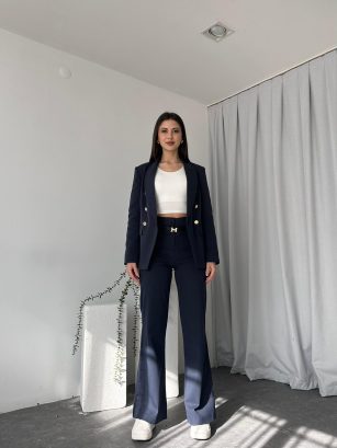 Kadın Lacivert Aren Ceket-Pantolon Takım