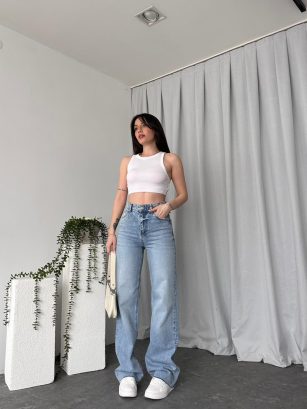 Kadın Vintage Wide Leg Jean