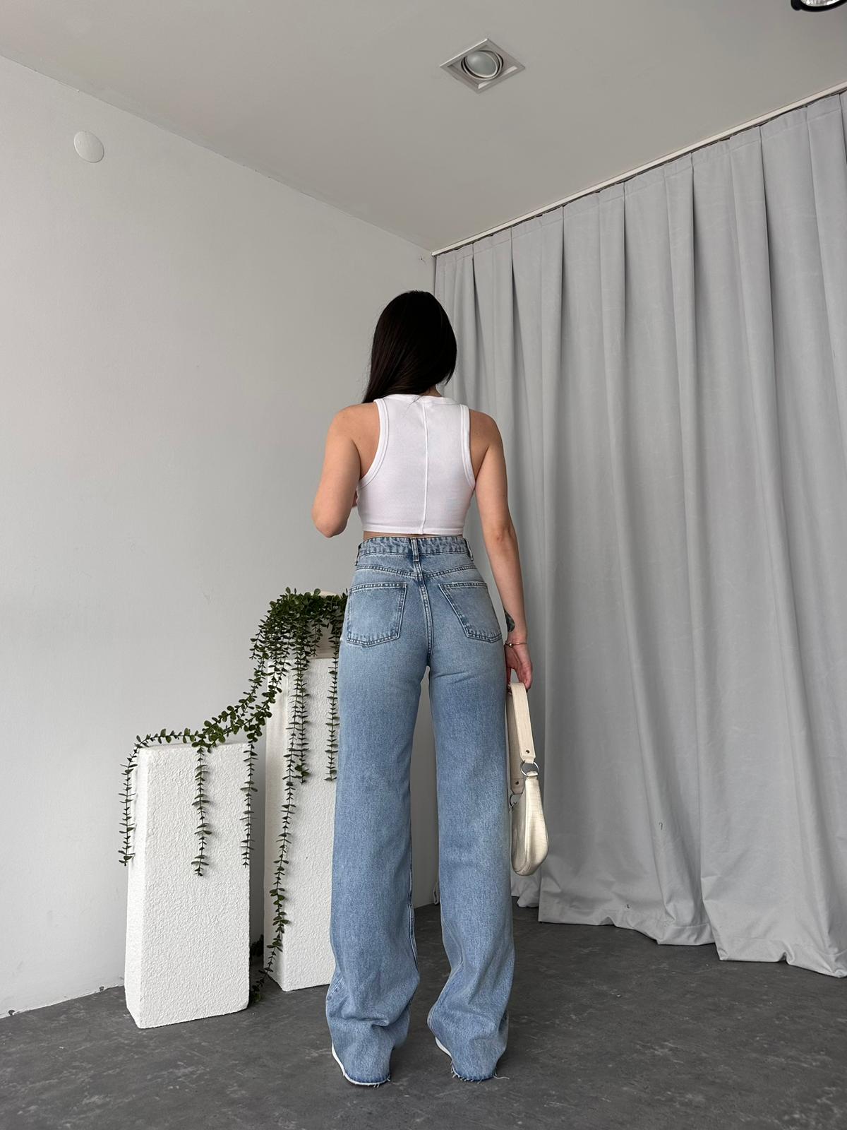 Kadın Vintage Wide Leg Jean - Görsel 4