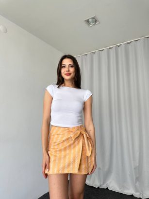 Sırt Dekolteli Basıc Crop (Beyaz)