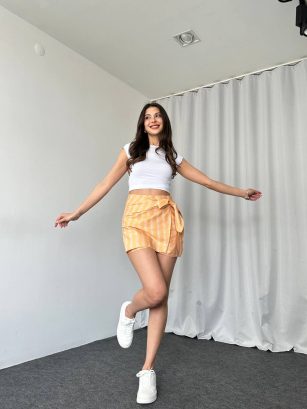 Etnik Desen Şort Etek