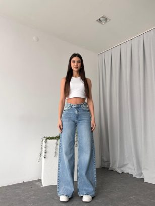 Mid Blue Plazzo Jean