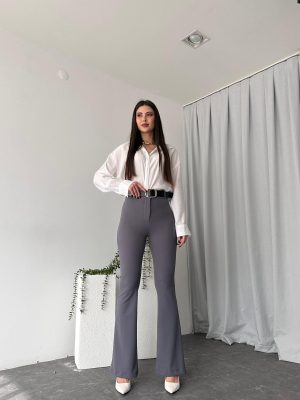 Kadın Gri  Slimflare Pantolon