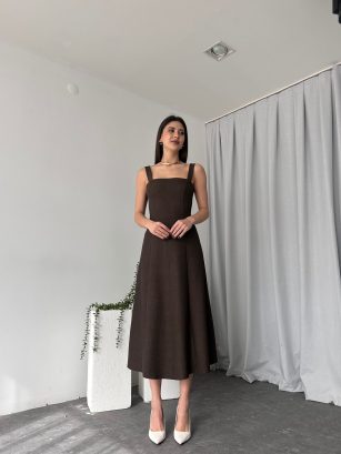 Kadın Ala Kahverengi Elbise