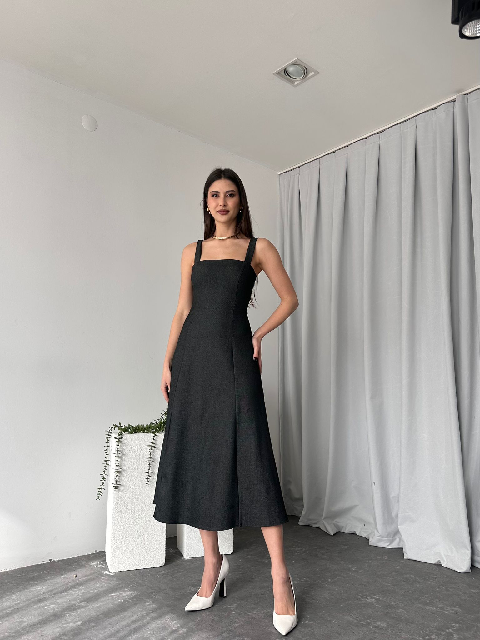 Kadın Ala Siyah Elbise - Görsel 4