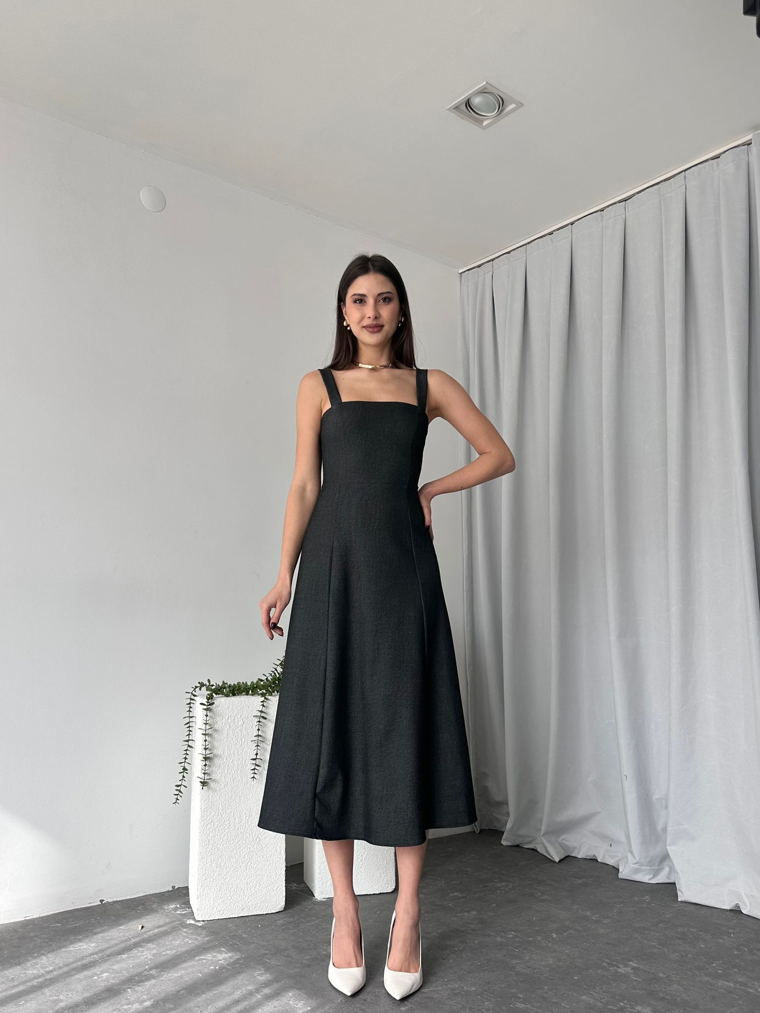 Kadın Ala Siyah Elbise - Görsel 5