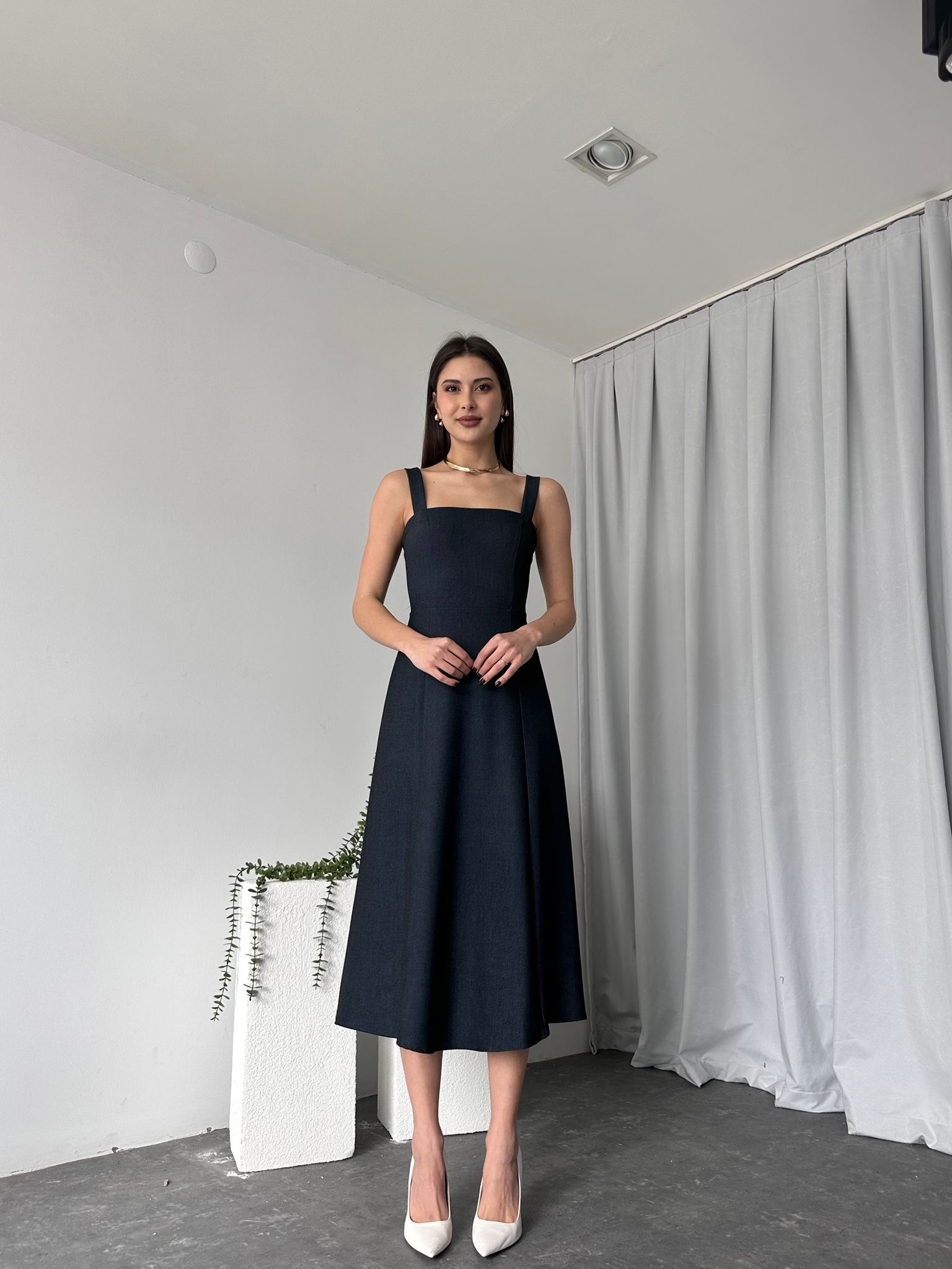 Kadın Ala Lacivert Elbise