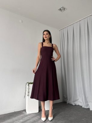 Kadın Ala Bordo Elbise