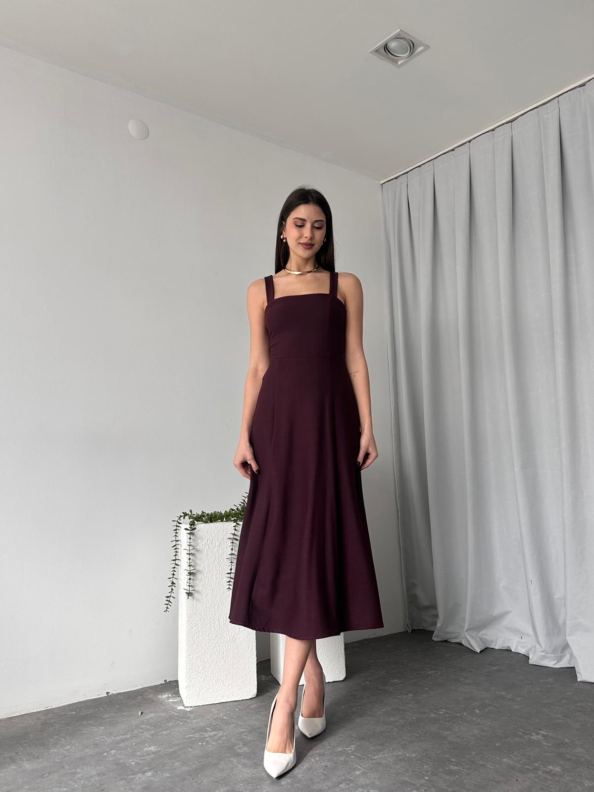 Kadın Ala Bordo Elbise - Görsel 6