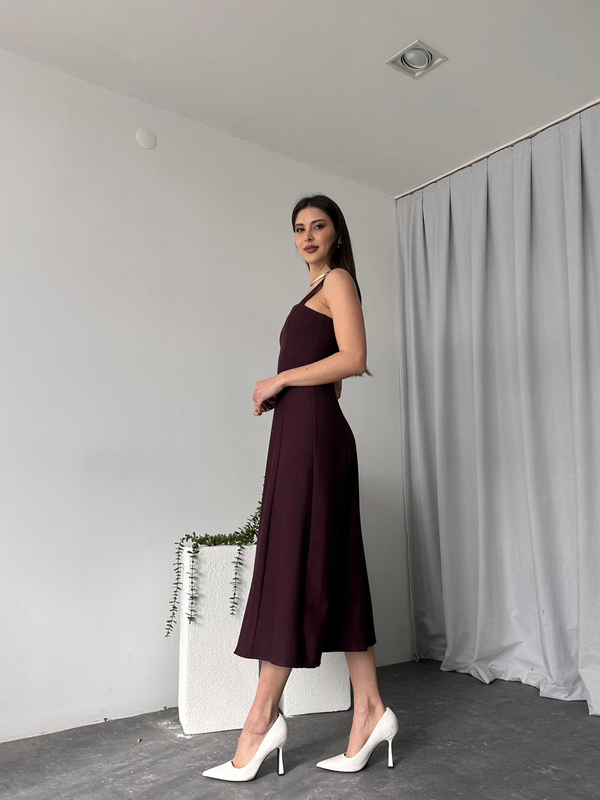 Kadın Ala Bordo Elbise - Görsel 8