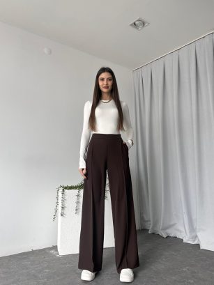 Kadın Kahverengi Premium Pantolon