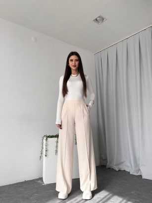 Kadın Krem Premium Pantolon