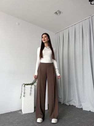 Kadın Açık Kahve Premium Pantolon