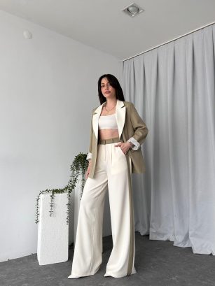 Kadın Aris Haki Ceket-Pantolon Takım