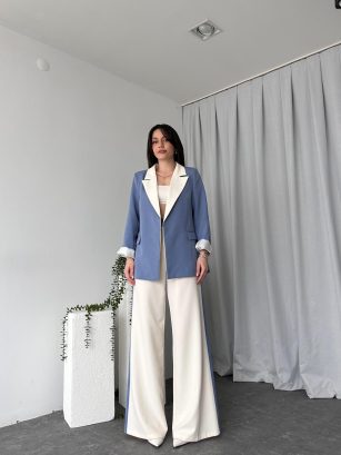 Kadın Aris Mavi Ceket-Pantolon Takım