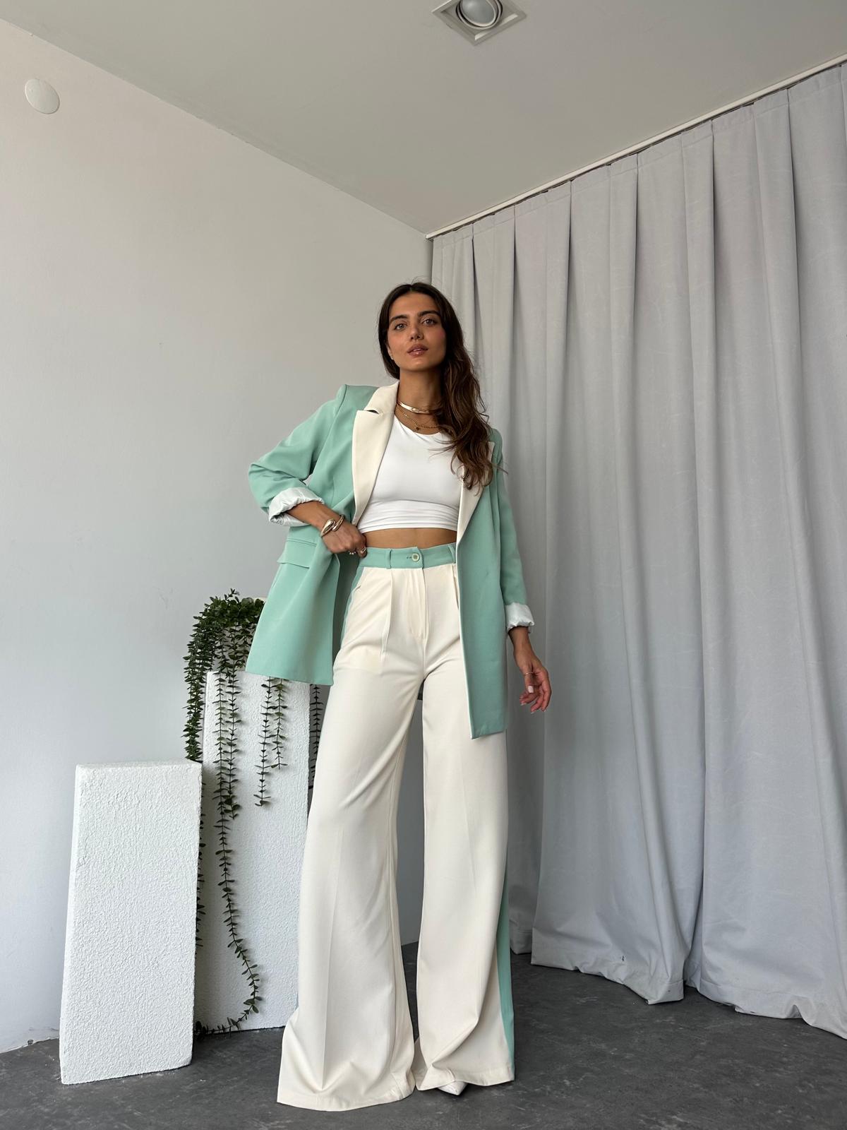 Kadın Aris Mint Yeşili Ceket-Pantolon Takım - Görsel 4