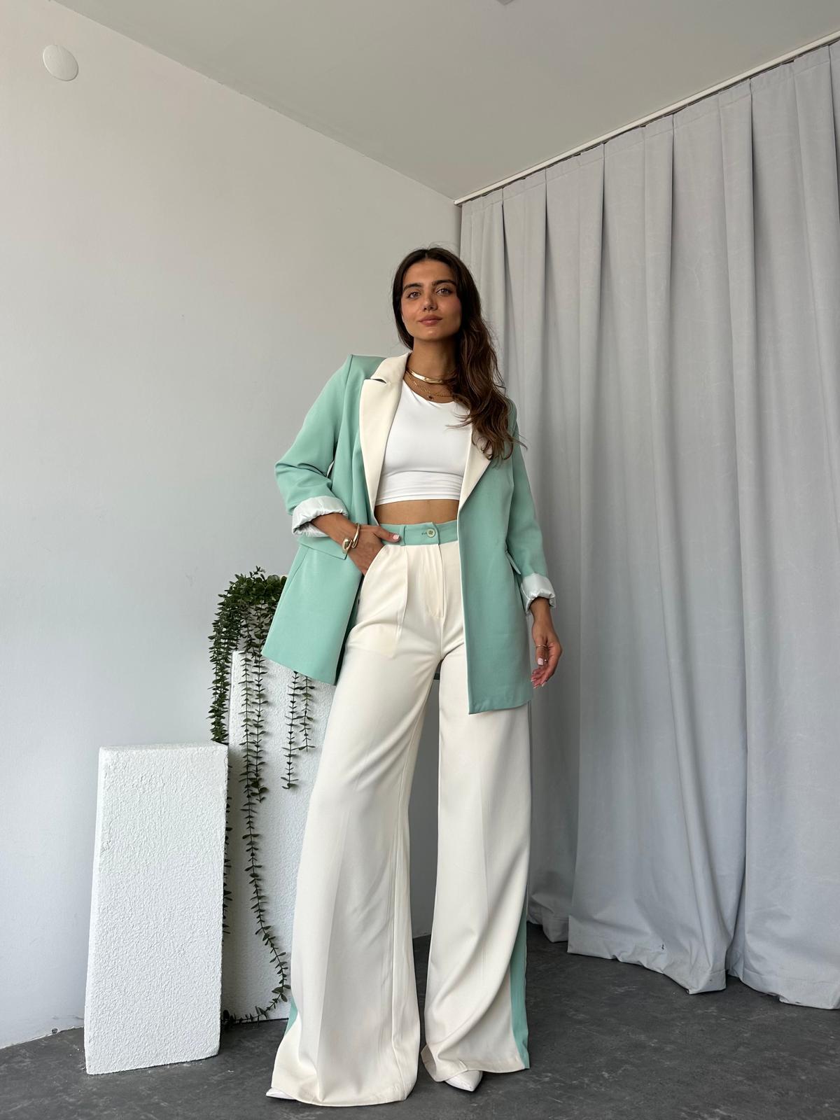 Kadın Aris Mint Yeşili Ceket-Pantolon Takım - Görsel 6