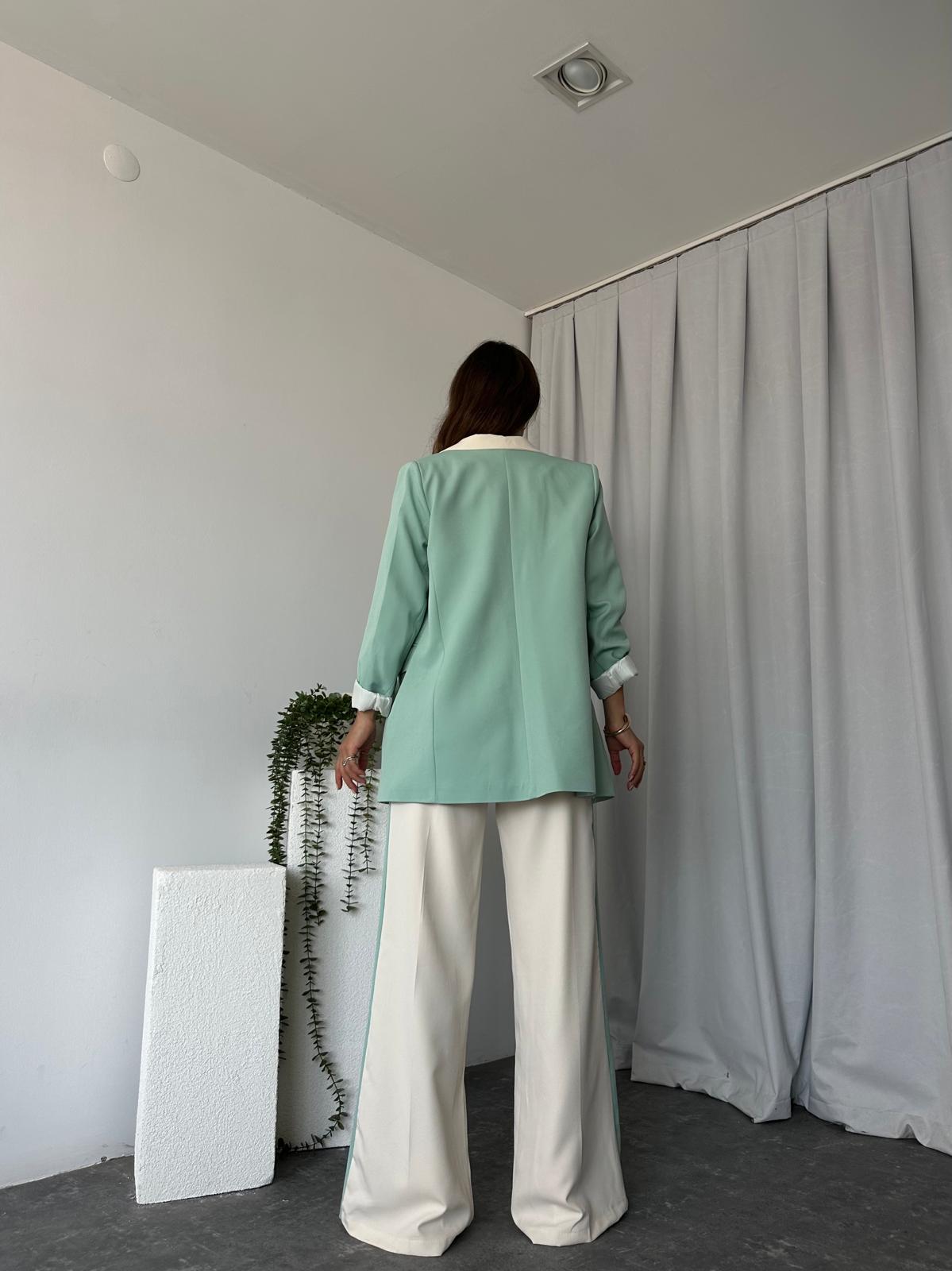 Kadın Aris Mint Yeşili Ceket-Pantolon Takım - Görsel 7