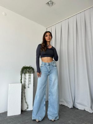 Kadın  Light Blue Plazzo Jean