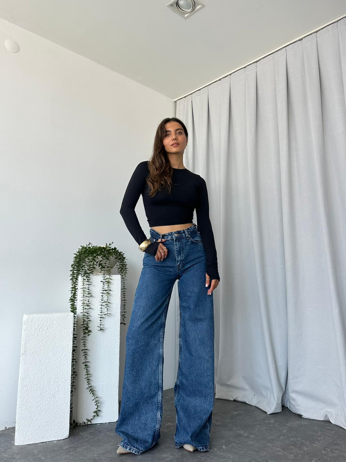 Kadın Vintage Plazzo Jean - Görsel 3