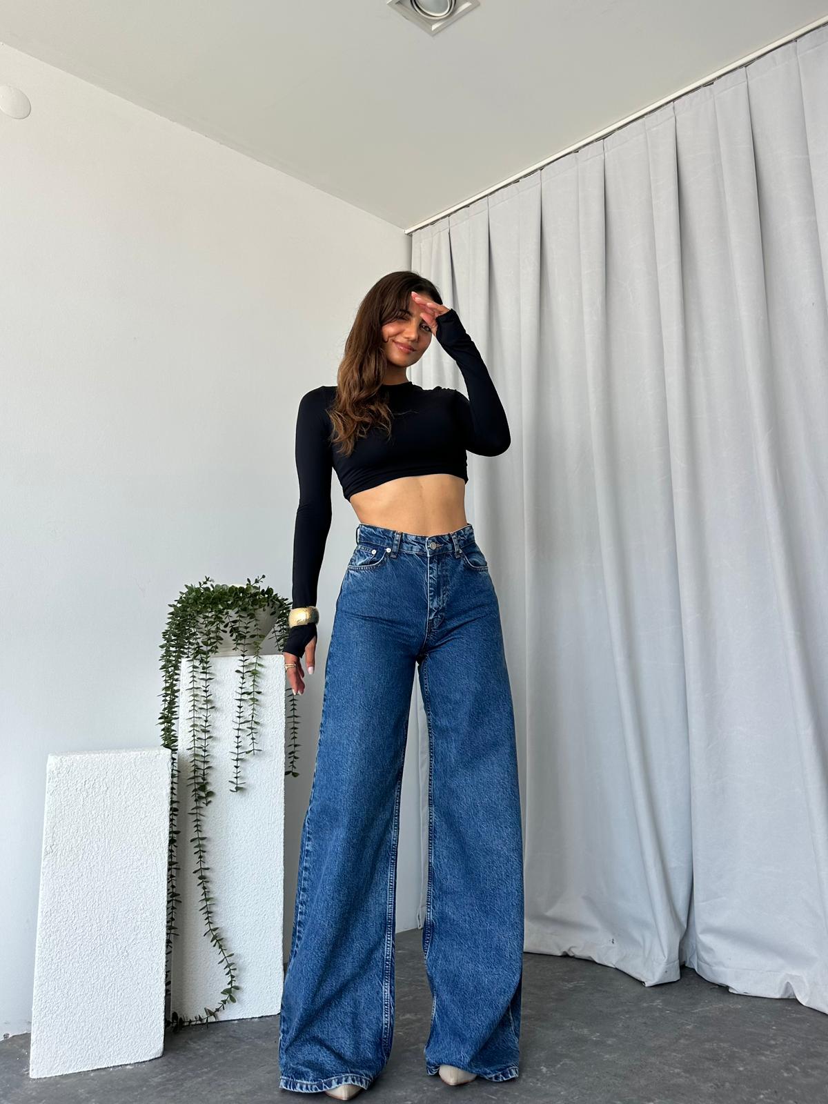 Kadın Vintage Plazzo Jean - Görsel 5