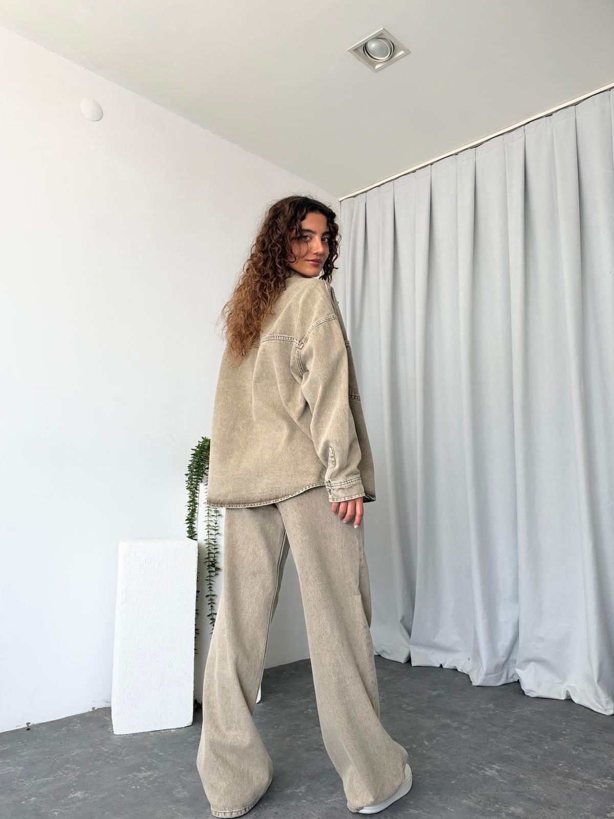 Kadın Orijinal Marka Tint Yıkama Denim Takım - Görsel 6