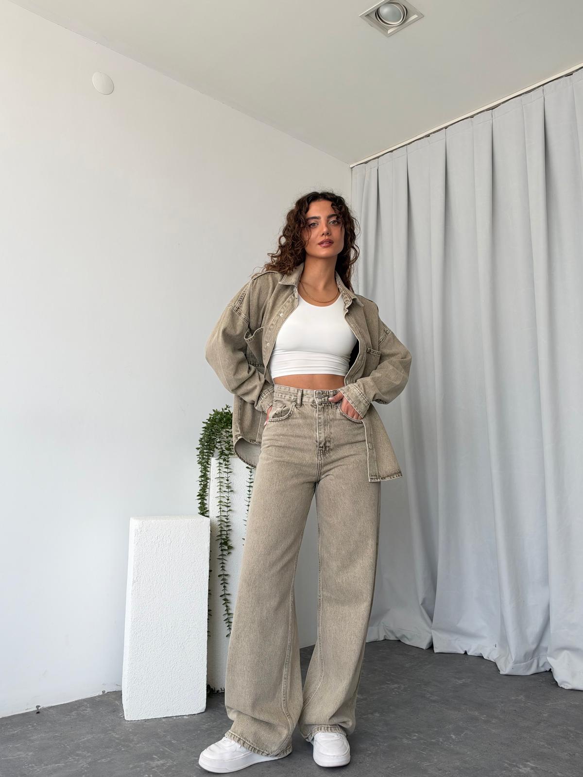 Kadın Orijinal Marka Tint Yıkama Denim Takım - Görsel 10